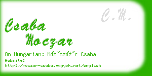 csaba moczar business card